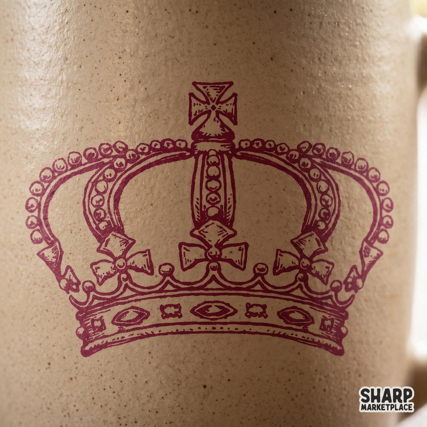 Vintage pink royal crown illustration for coquette style princess sublimation designs and trendy apparel graphics