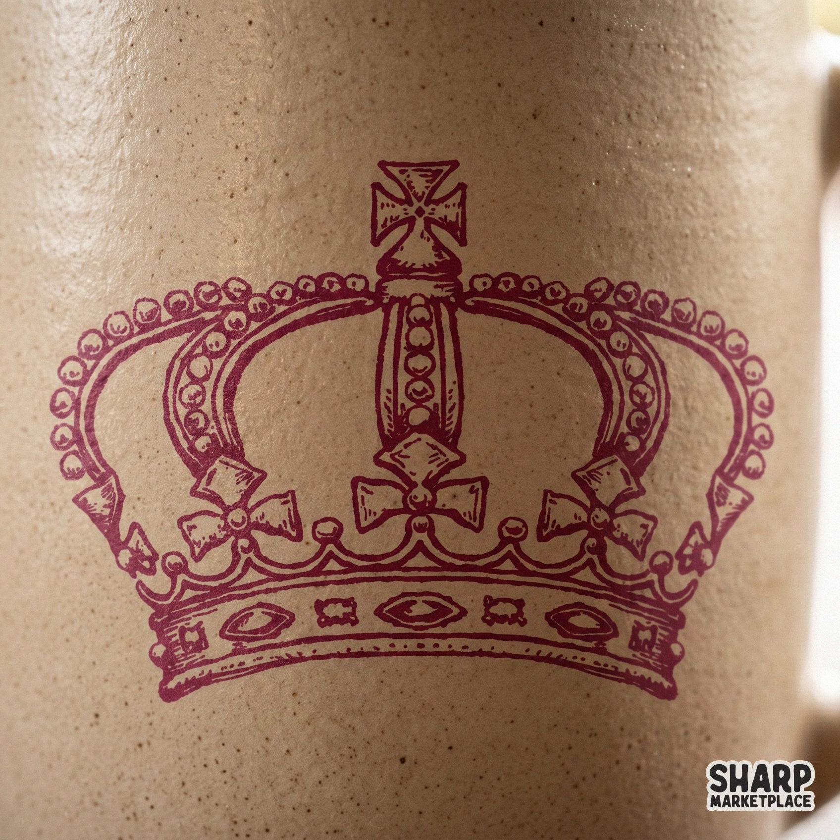 Vintage pink royal crown illustration for coquette style princess sublimation designs and trendy apparel graphics