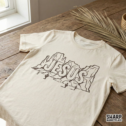 Jesus Mountain PNG, Christian Western Shirt Design - 300 DPI Design for