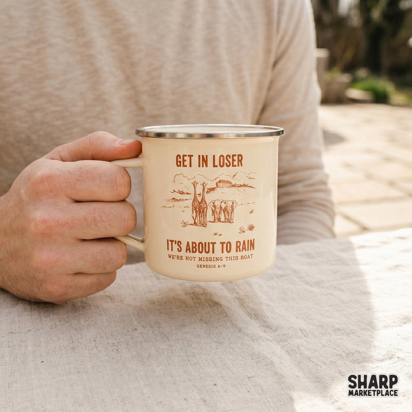 Funny Noah's Ark Christian sublimation design for sarcastic religious t-shirts and retro faith png crafts