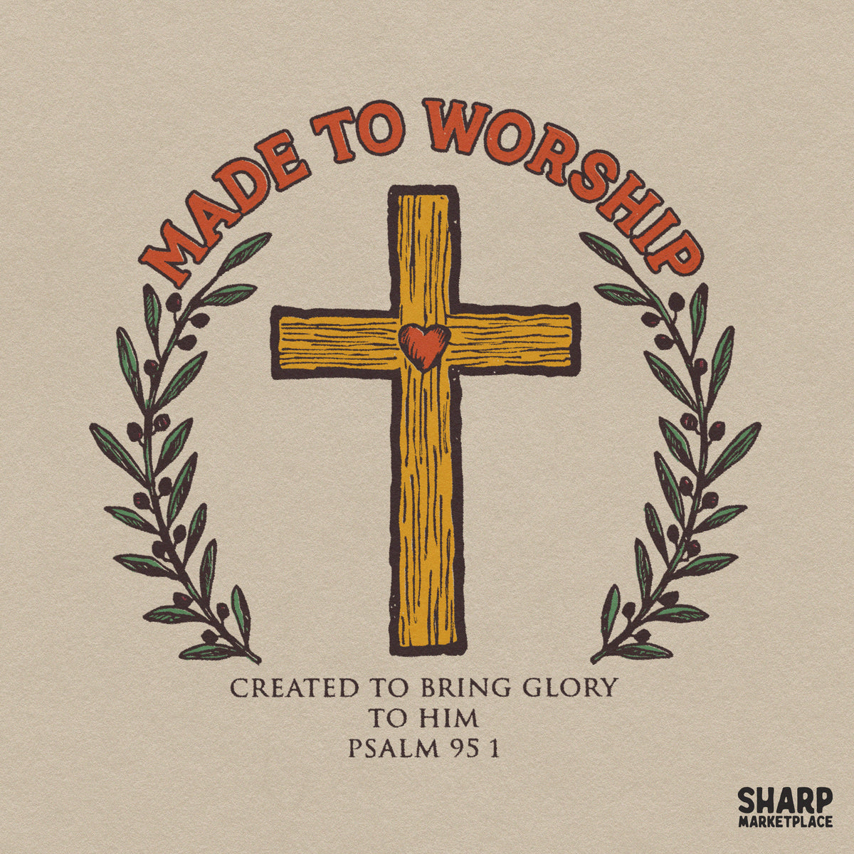 Made To Worship Christian PNG, Sublimation PNG, Bible