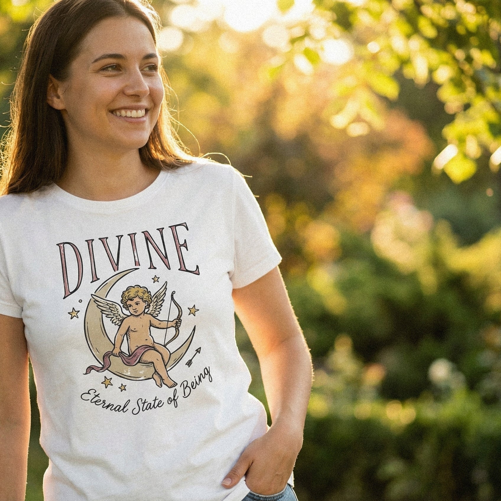 Divine Eternal State of Being PNG, Celestial Angel Art Print - 300 DPI