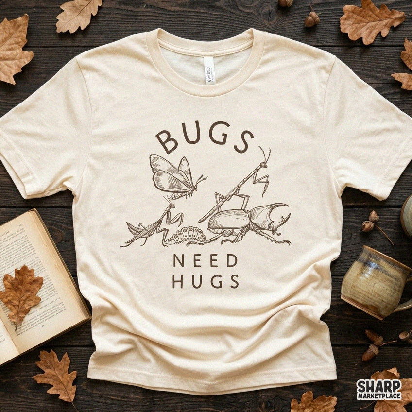 Bugs Need Hugs Butterfly Png, Vintage Insect Shirt Png