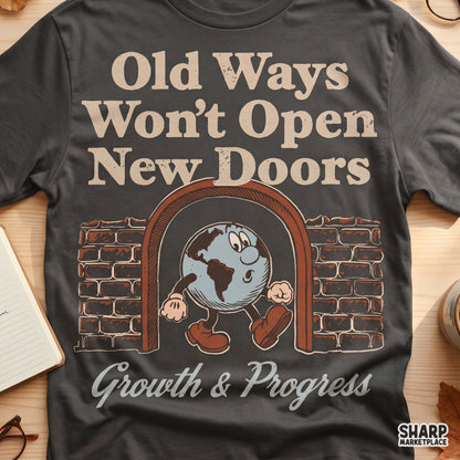 Retro walking earth globe mascot with an inspirational mindset quote for t-shirt sublimation png design