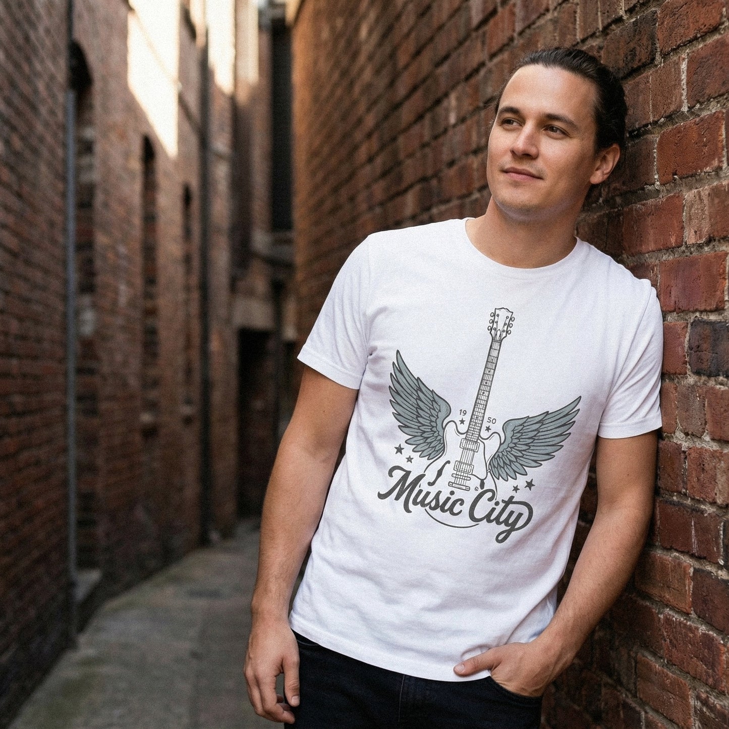 Music City PNG, Nashville Winged Guitar Digital Art - 300 DPI Design for