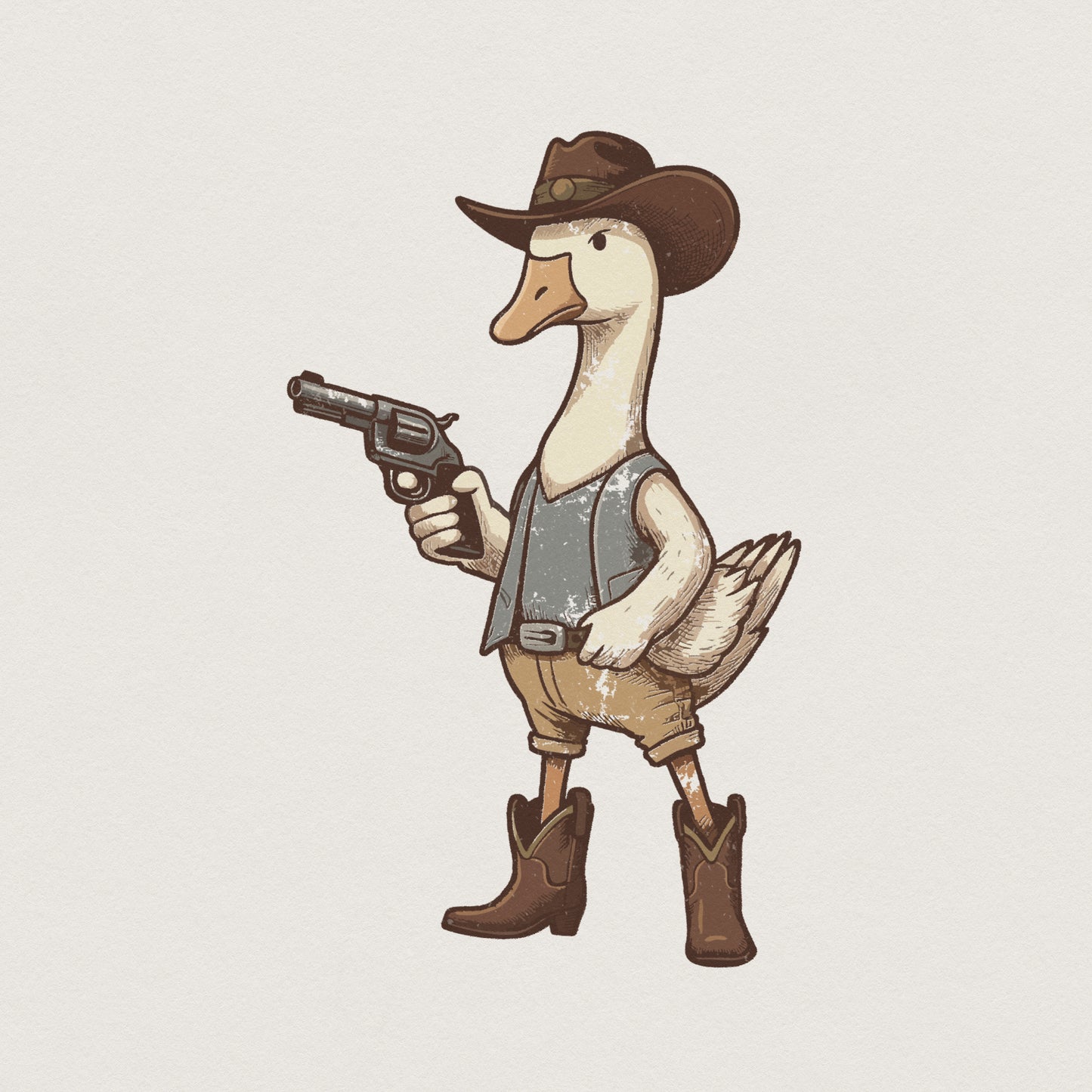 Cowboy Duck PNG, Funny Western Animal - 300 DPI Design for T-Shirt