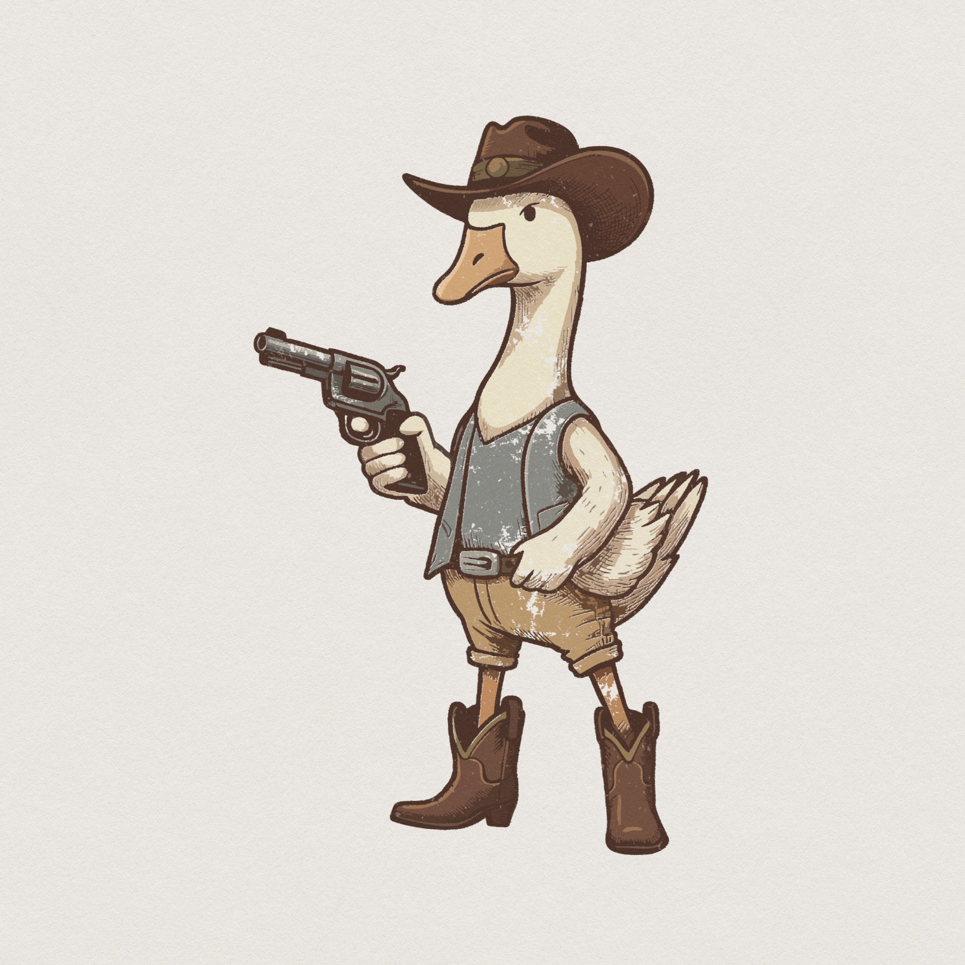 Cowboy Duck PNG, Funny Western Animal - 300 DPI Design for T-Shirt