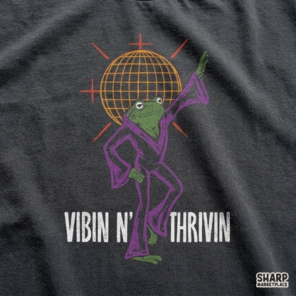 Retro 70s disco ball frog shirt design in purple jumpsuit perfect for trendy t-shirt sublimation