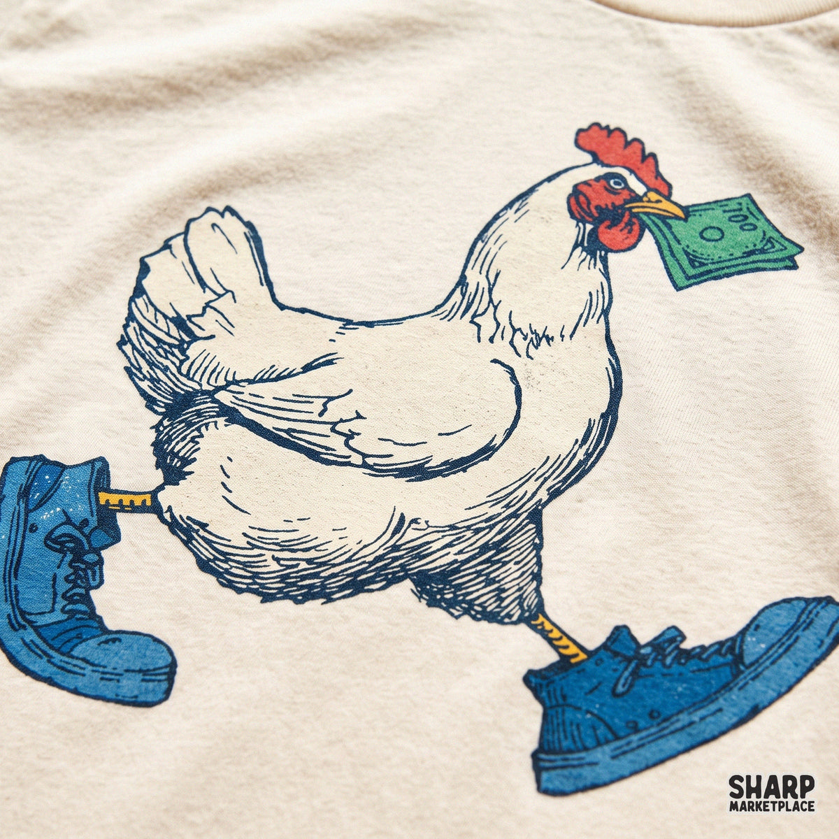 Cool Chicken Walking In Blue Sneakers, Sublimation PNG