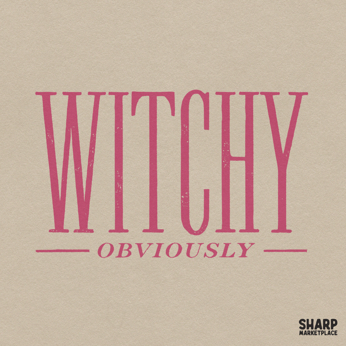 Witchy Obviously pink typography Halloween PNG graphic for funny spooky season t-shirts and apparel
