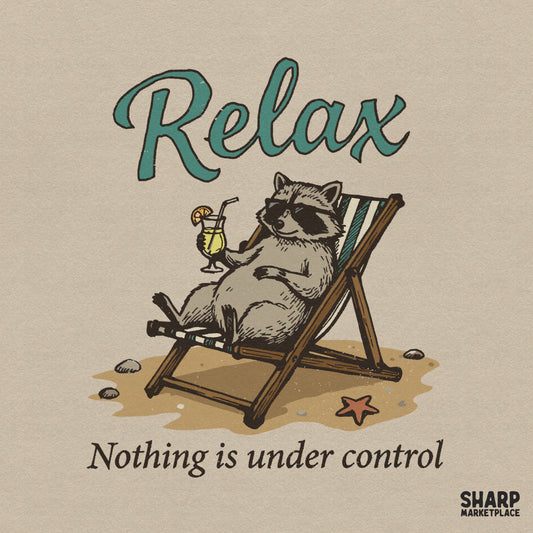 Funny retro trash panda shirt design featuring a raccoon for a summer beach vacation girls trip