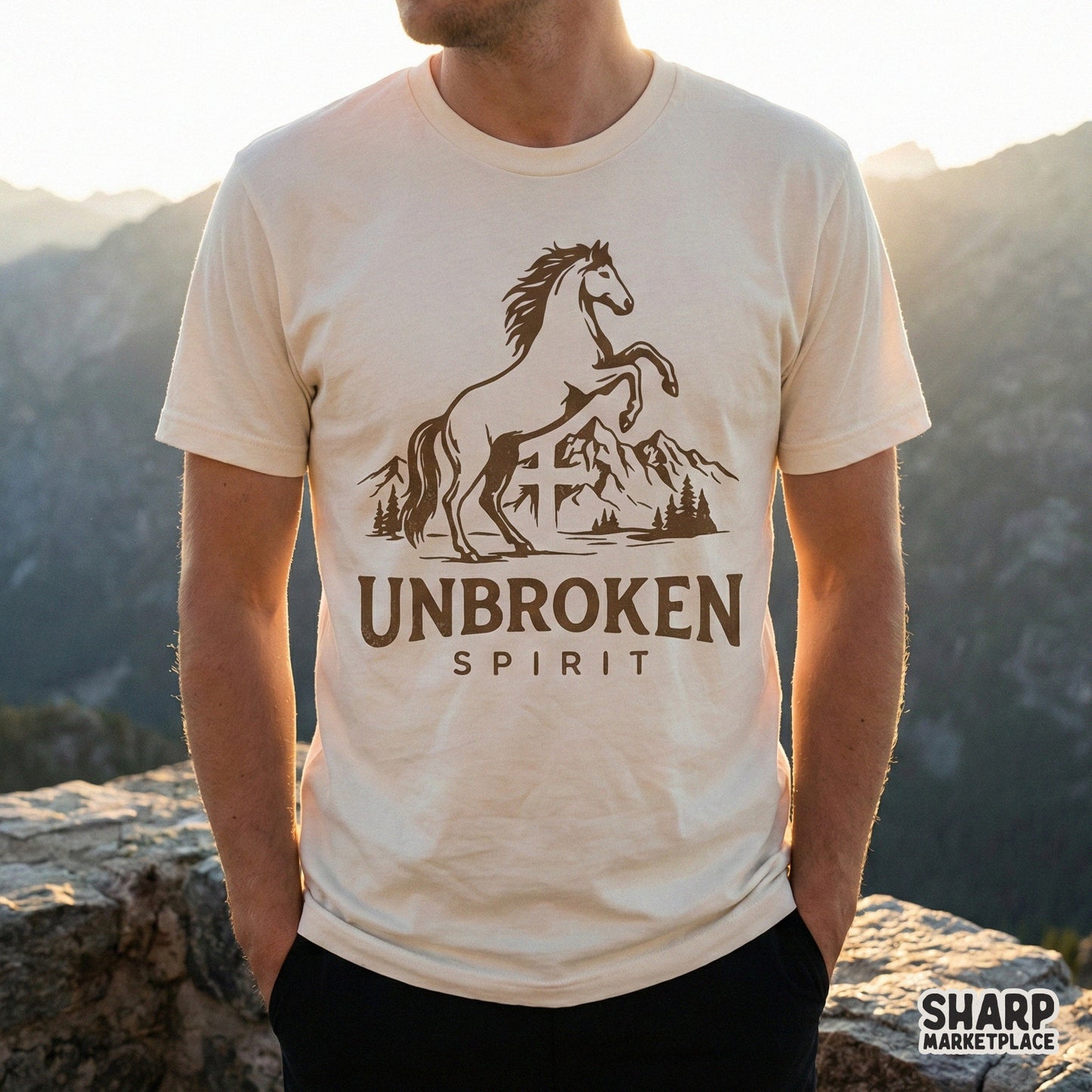 Unbroken Spirit PNG, Western Horse Design - 300 DPI Design for T-Shirt