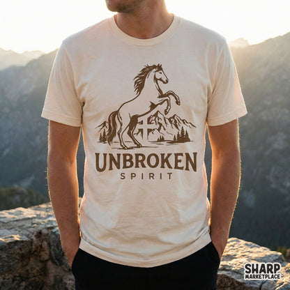 Unbroken Spirit PNG, Western Horse Design - 300 DPI Design for T-Shirt