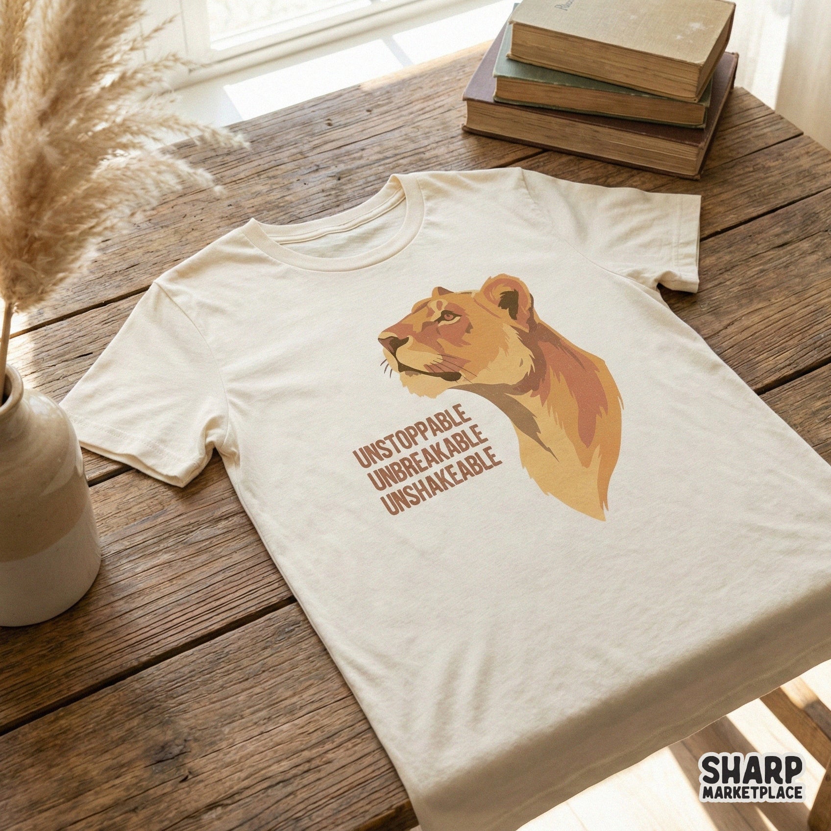 Unstoppable Unbreakable Unshakeable PNG, Lioness Motivational Shirt