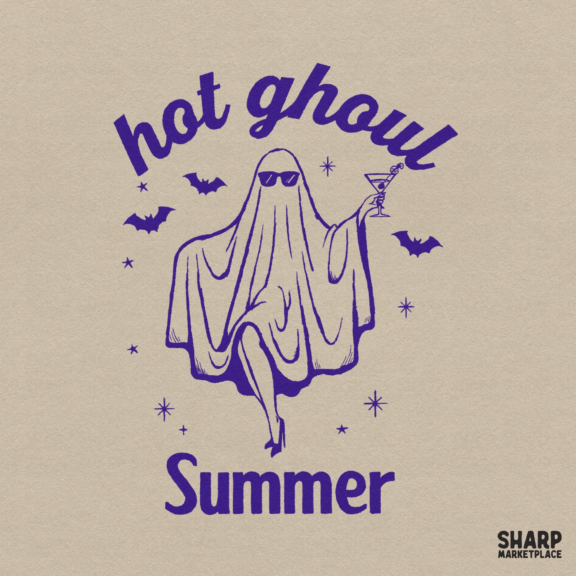 Retro martini cocktail ghost PNG for hot ghoul summer and trendy girls trip sublimation shirts