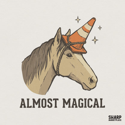 Almost Magical Horse PNG, Funny Unicorn Traffic Cone Art - 300 DPI Design