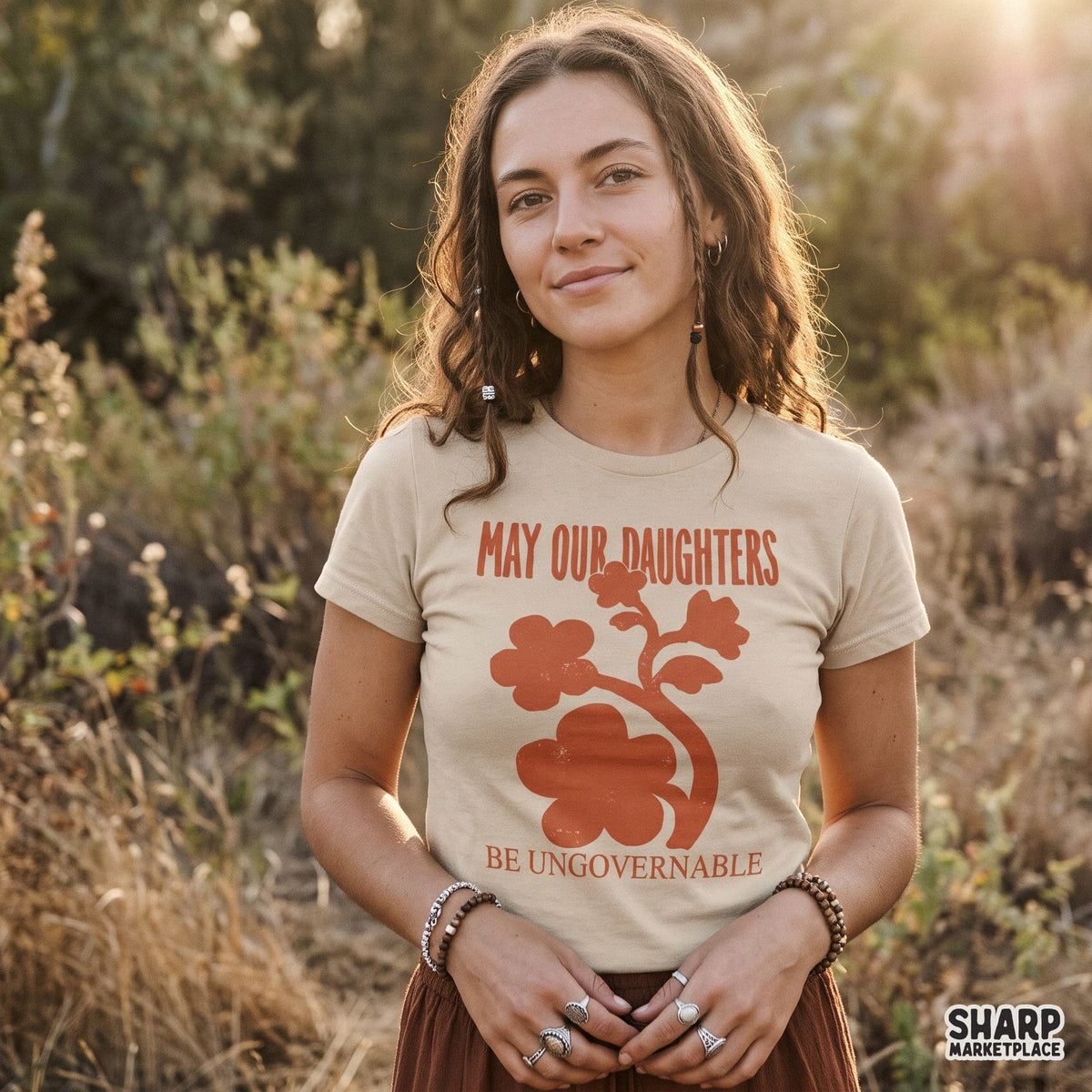 May our daughters be ungovernable feminist quote PNG sublimation design for trendy shirts and tumblers