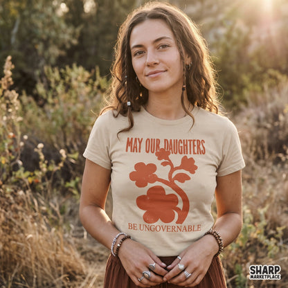 May our daughters be ungovernable feminist quote PNG sublimation design for trendy shirts and tumblers