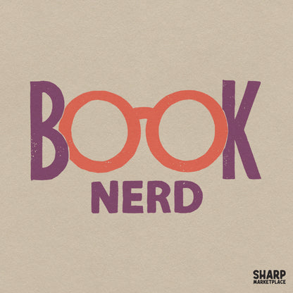 Cute retro book nerd reading glasses PNG graphic for trendy teacher shirt and literary lover apparel