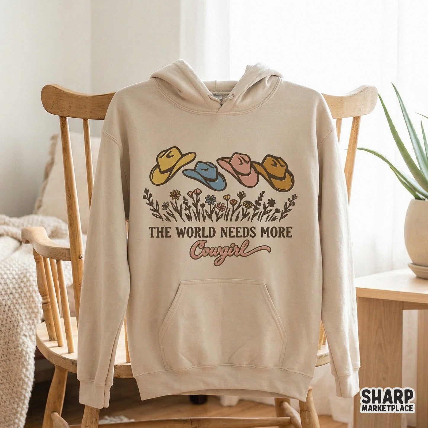 The World Needs More Cowgirl PNG, Western Hat Floral Shirt Design - 300