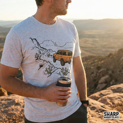 Offroad Adventure PNG, Vintage SUV Desert Digital Design - 300 DPI Design