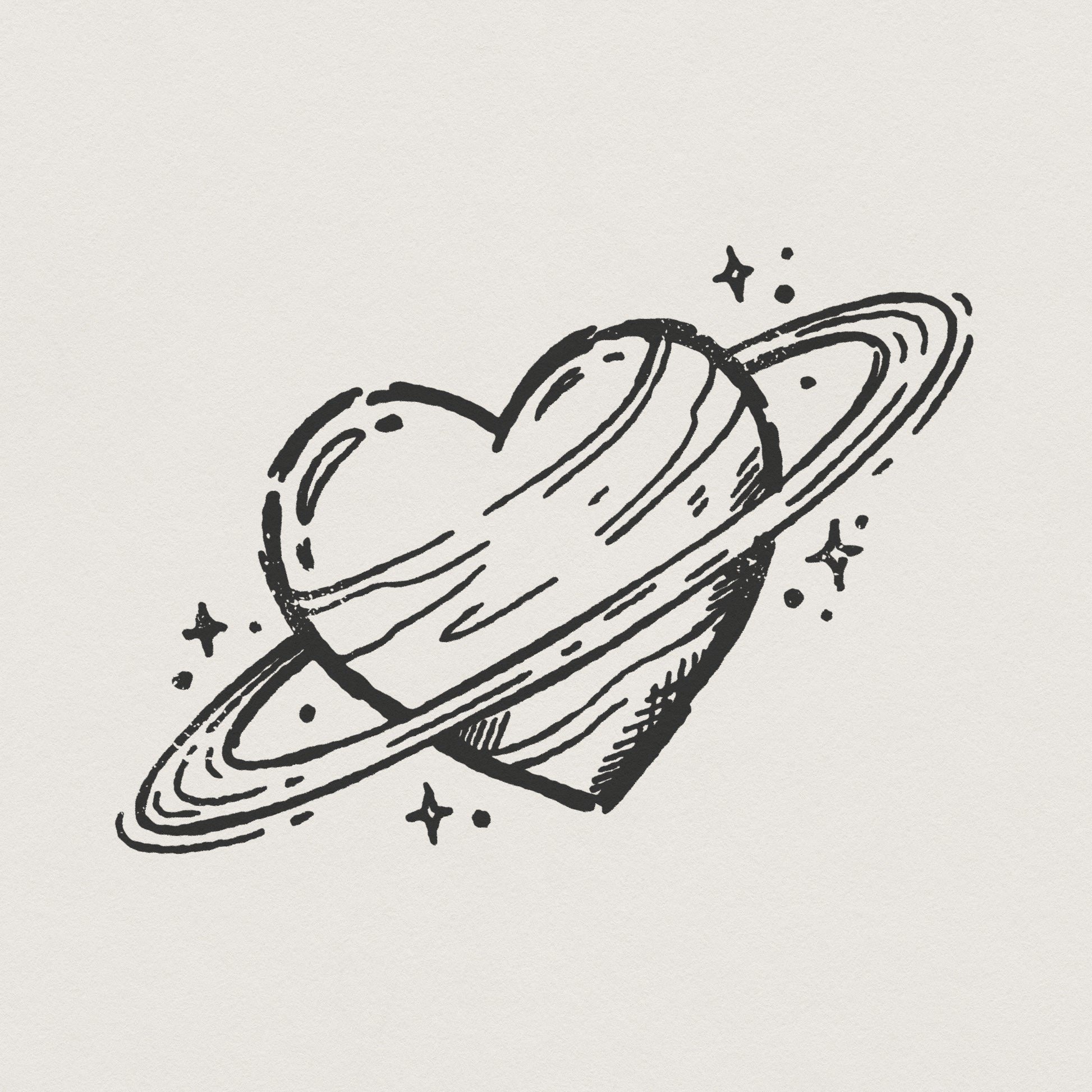 Planet Heart PNG, Space Love Digital Download - 300 DPI Design for T-Shirt