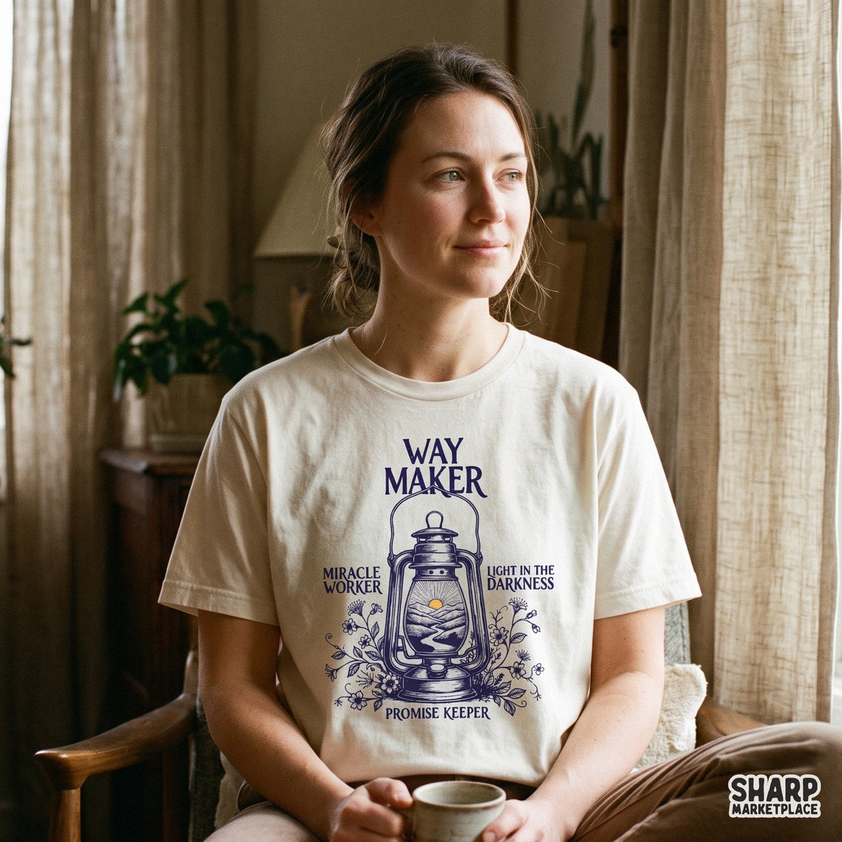 Way Maker Christian Png, Miracle Worker Shirt Png, Lantern