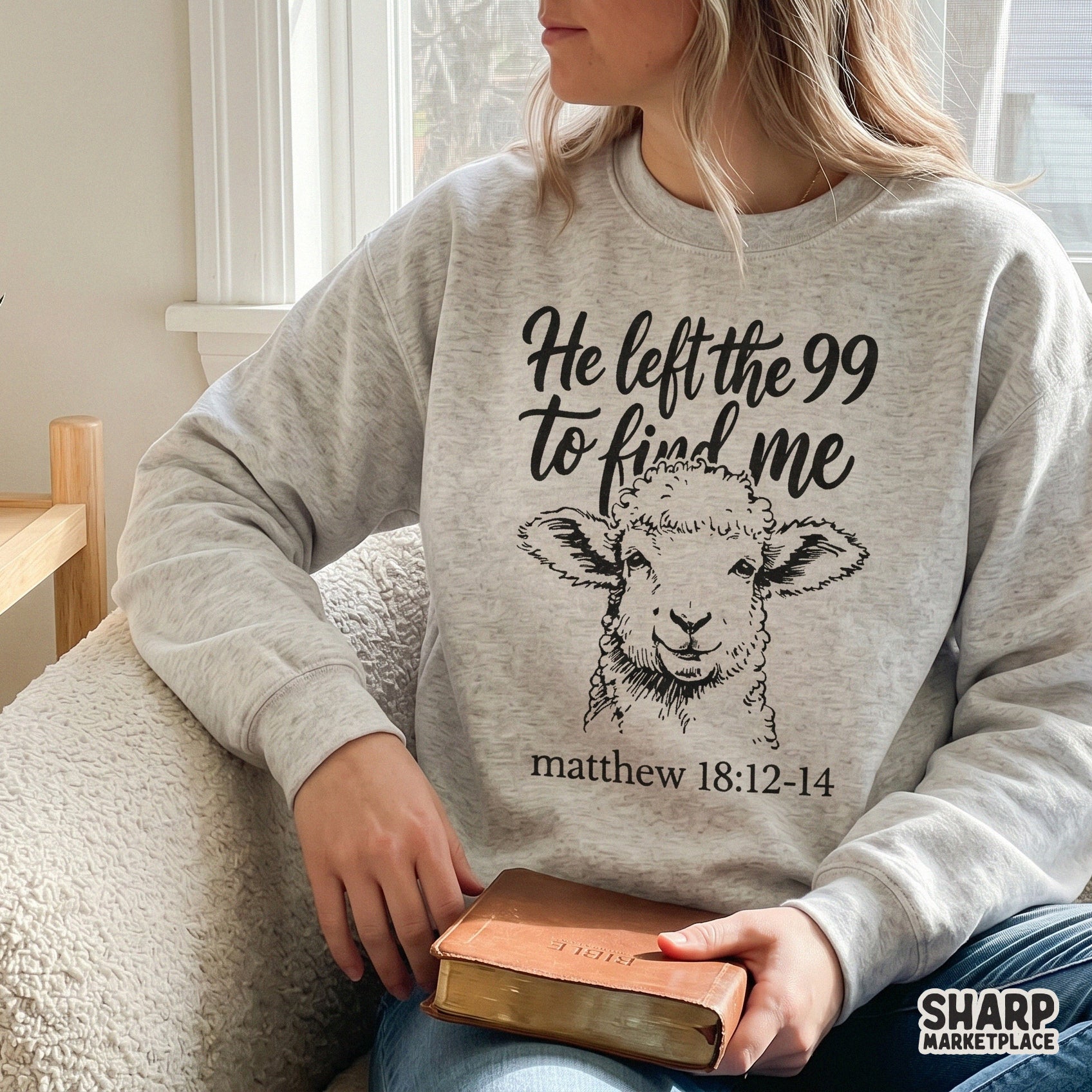 Retro Christian Matthew 18:12-14 lost sheep design for Easter t-shirts and apparel sublimation