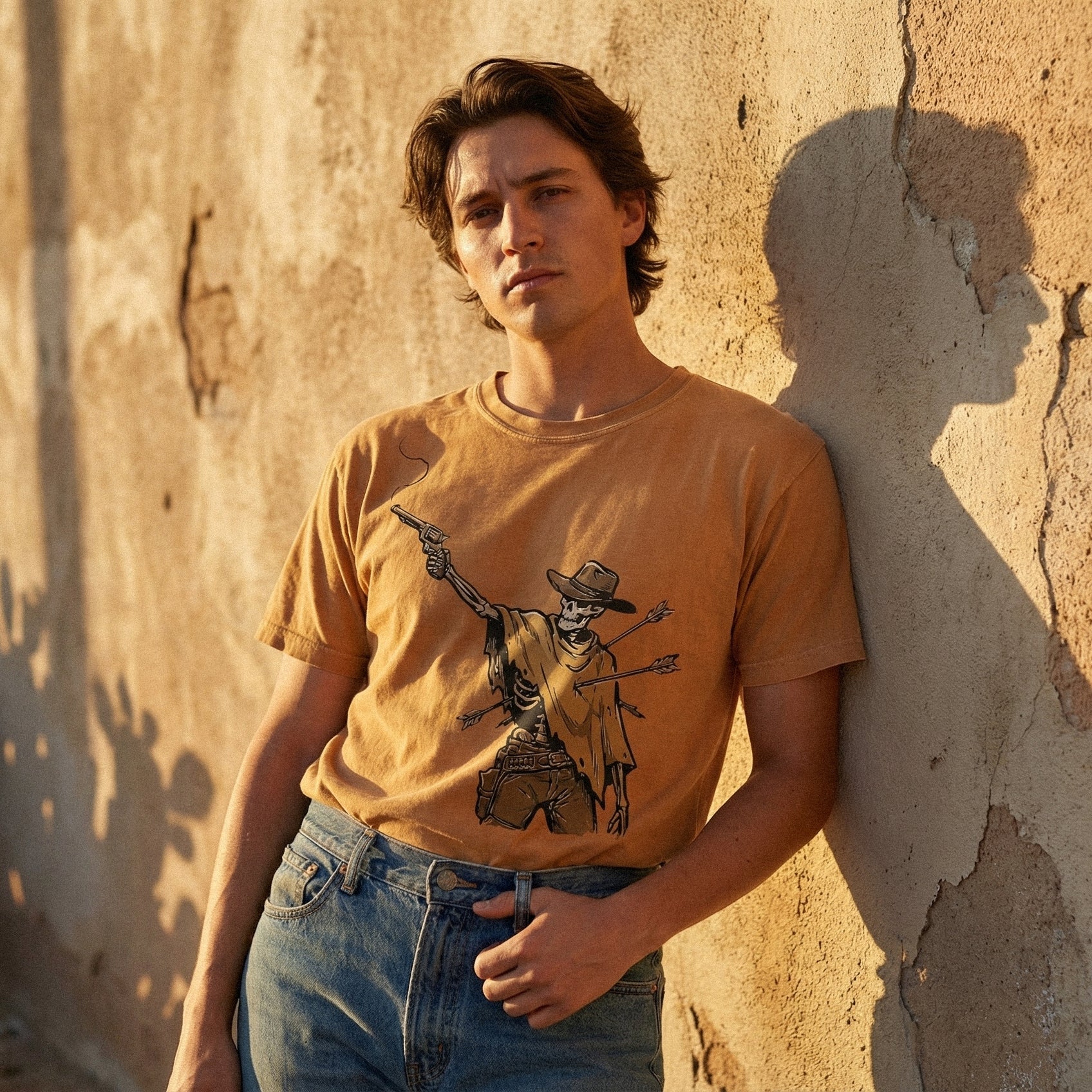 Cowboy Skeleton Western PNG, Vintage Wild West Design - 300 DPI Design