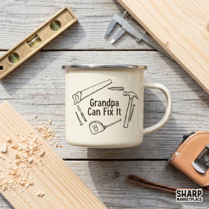 Grandpa Can Fix It vintage handyman tools PNG for funny Father's Day shirts and DIY enthusiast digital designs