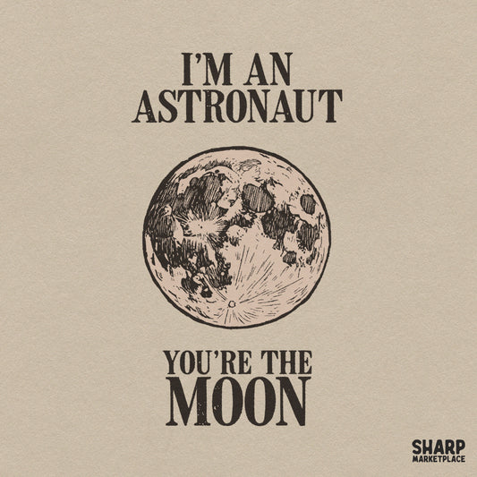 I'm An Astronaut You're The Moon Red Lunar Orb Trendy PNG