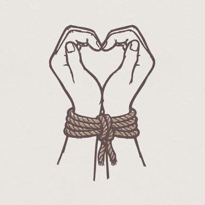 Bound by Love PNG, Romantic Line Art Printable - 300 DPI Design for T-Shirt