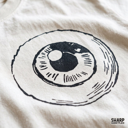 Mystic Eyeball Woodcut Graphic Artwork, Trendy Shirt PNG