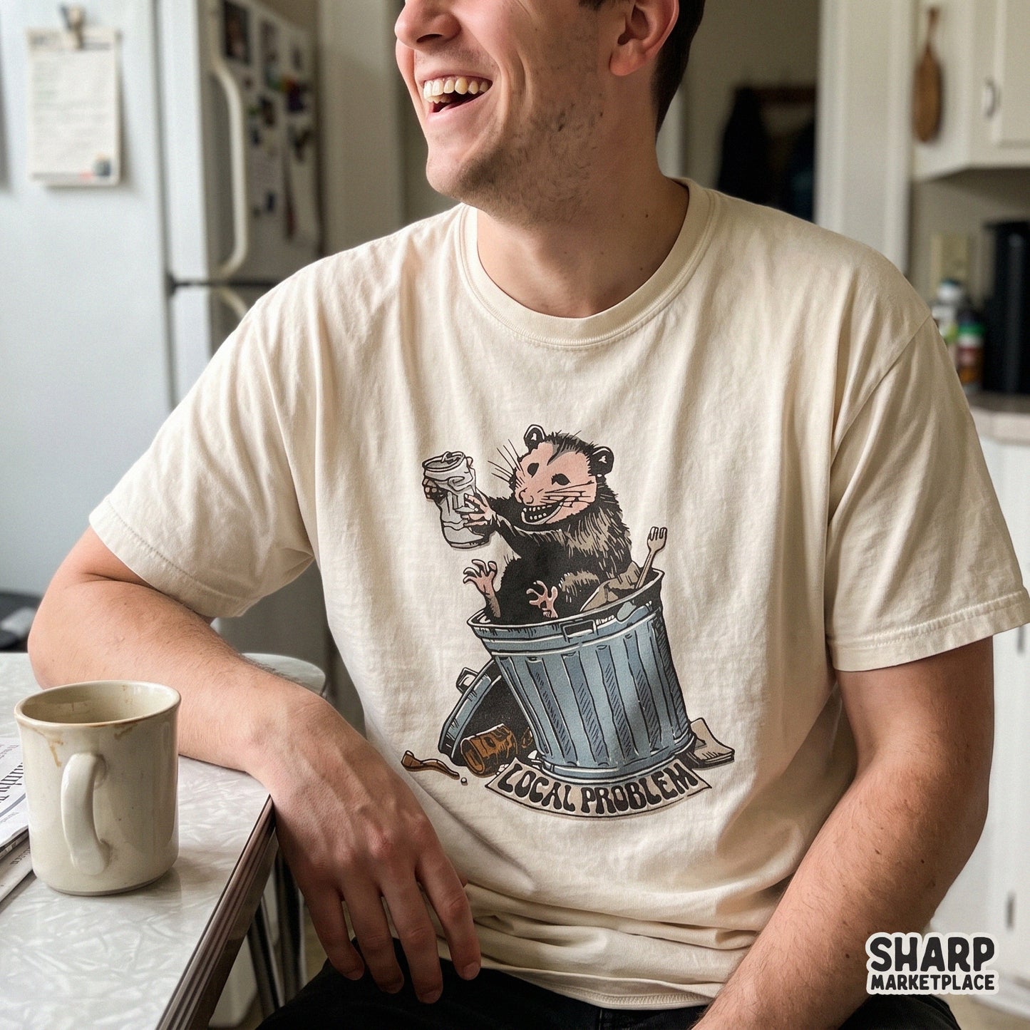 Sarcastic opossum trash panda retro design for funny shirts and digital sublimation crafts
