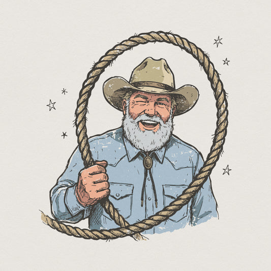 Retro Cowboy Lasso PNG, Western Rodeo Digital Download - 300 DPI Design