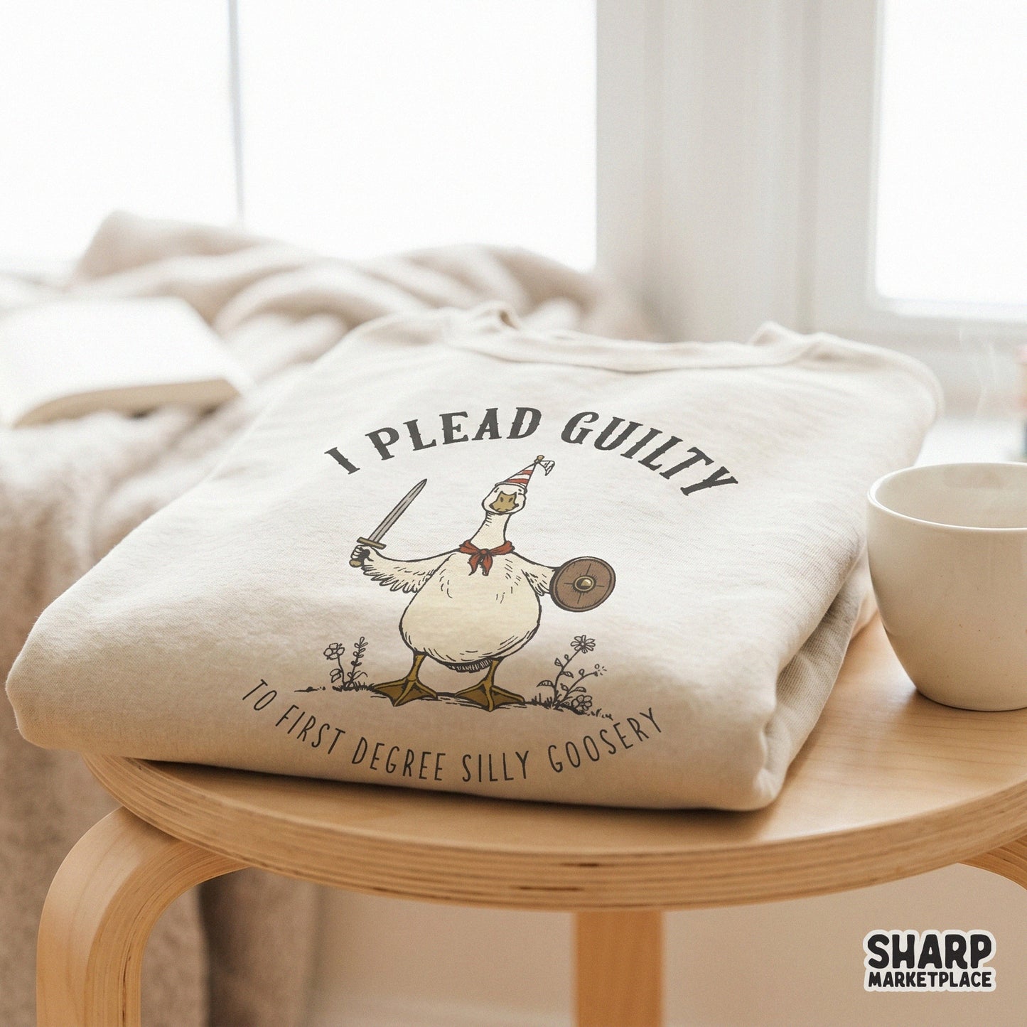 Retro silly goose wearing a party hat with sarcastic text for funny animal memes png t-shirt designs