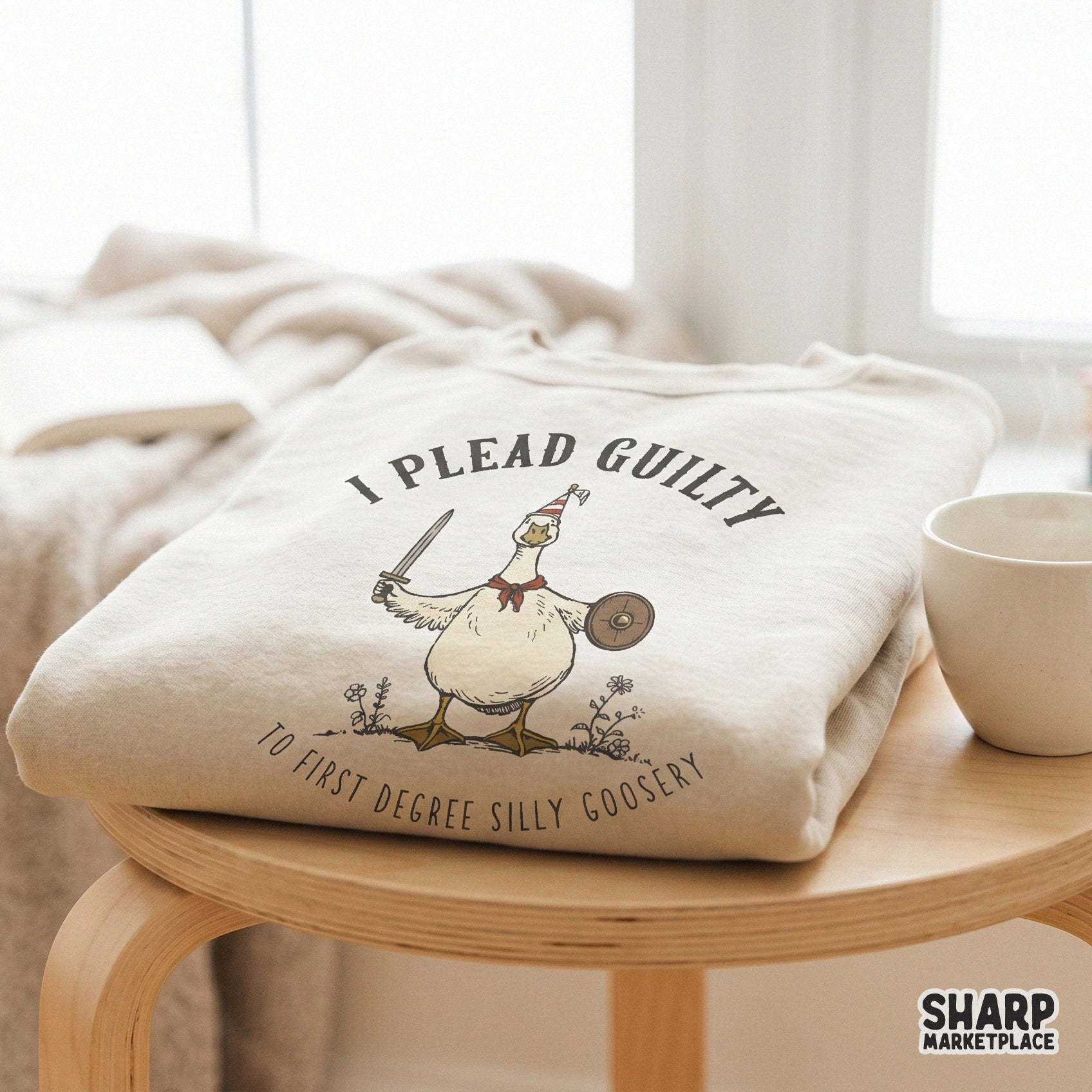 Retro silly goose wearing a party hat with sarcastic text for funny animal memes png t-shirt designs