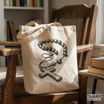 Rosary Cross PNG, Christian Catholic Shirt Design - 300 DPI Design for