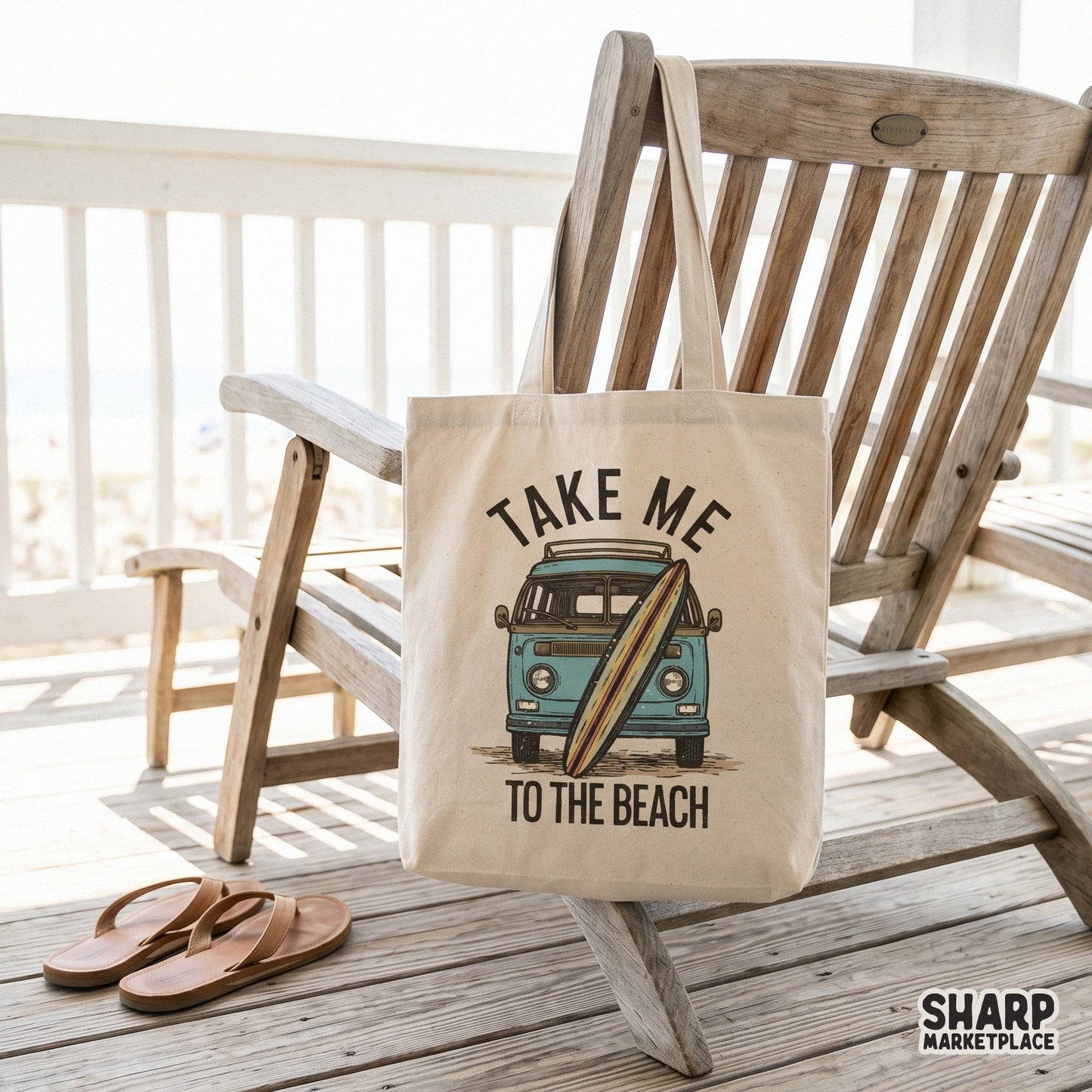 Retro retro surf van with surfboard sublimation design for summer shirts and beach tumblers