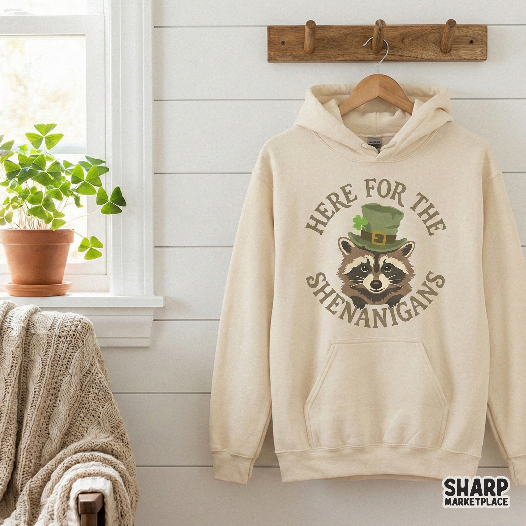 Here For The Shenanigans PNG, St Patrick’s Day Raccoon Shirt Design - 300