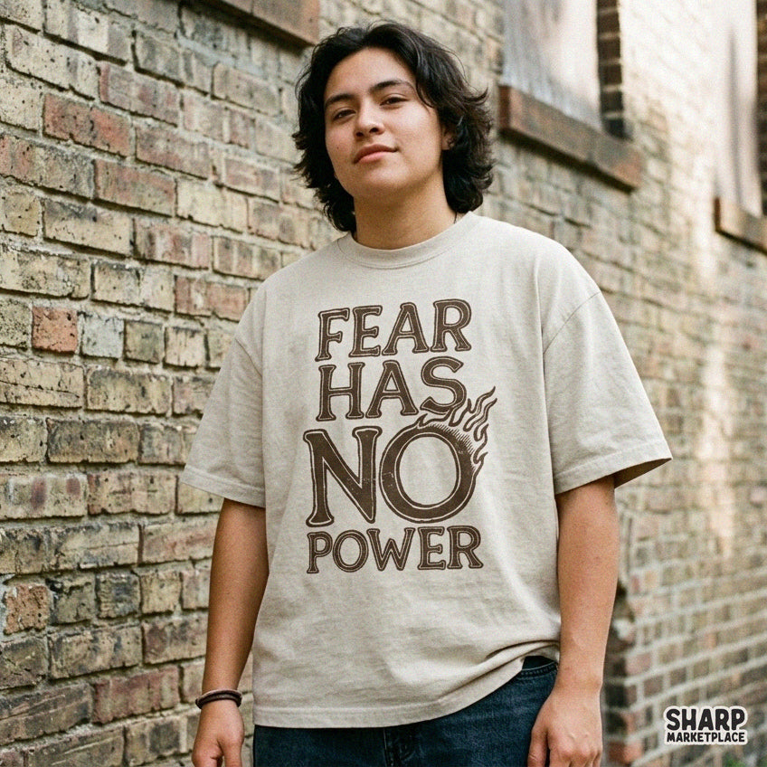 Fear Has No Power Christian PNG, Bold Faith Shirt