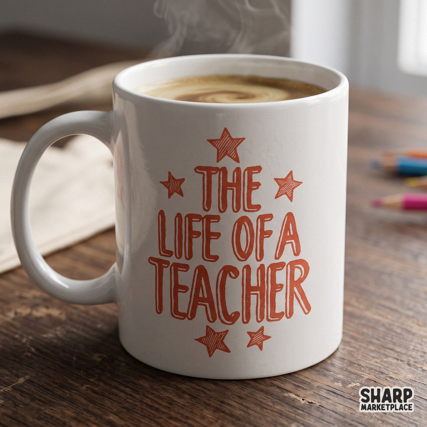Retro star doodle teacher appreciation design for school t-shirts and inspirational quote crafts