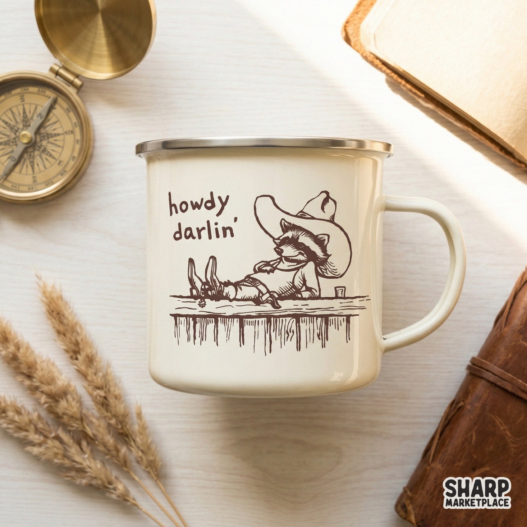 Sarcastic feral country raccoon illustration with a cowboy hat and boots, ideal for DIY western-themed sublimation transfers and funny animal shirts.
