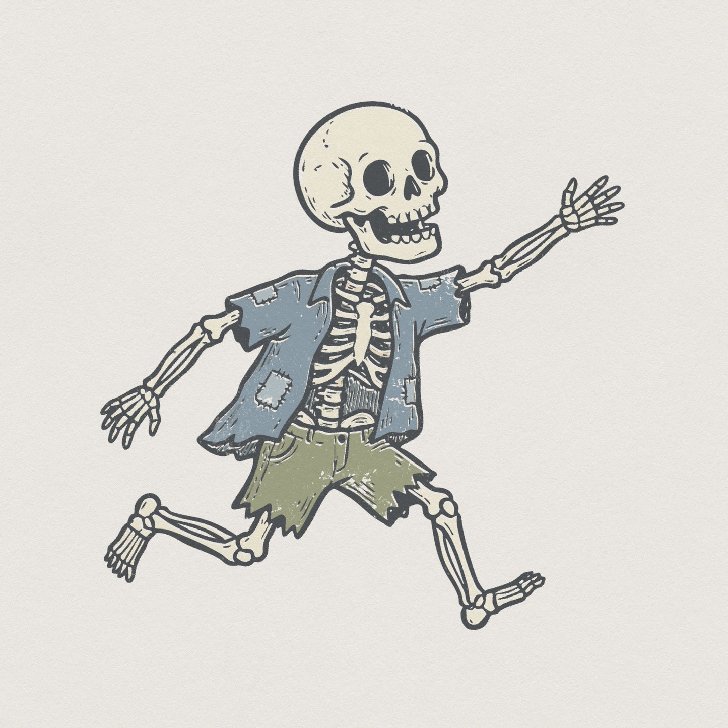 Skeleton Running PNG, Funny Skeleton Shirt - 300 DPI Design for T-Shirt