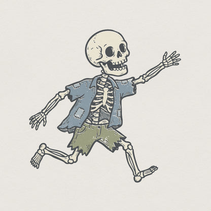 Skeleton Running PNG, Funny Skeleton Shirt - 300 DPI Design for T-Shirt
