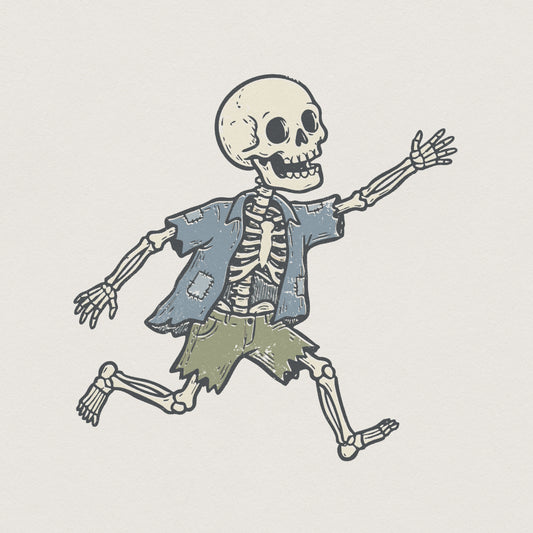 Skeleton Running PNG, Funny Skeleton Shirt - 300 DPI Design for T-Shirt