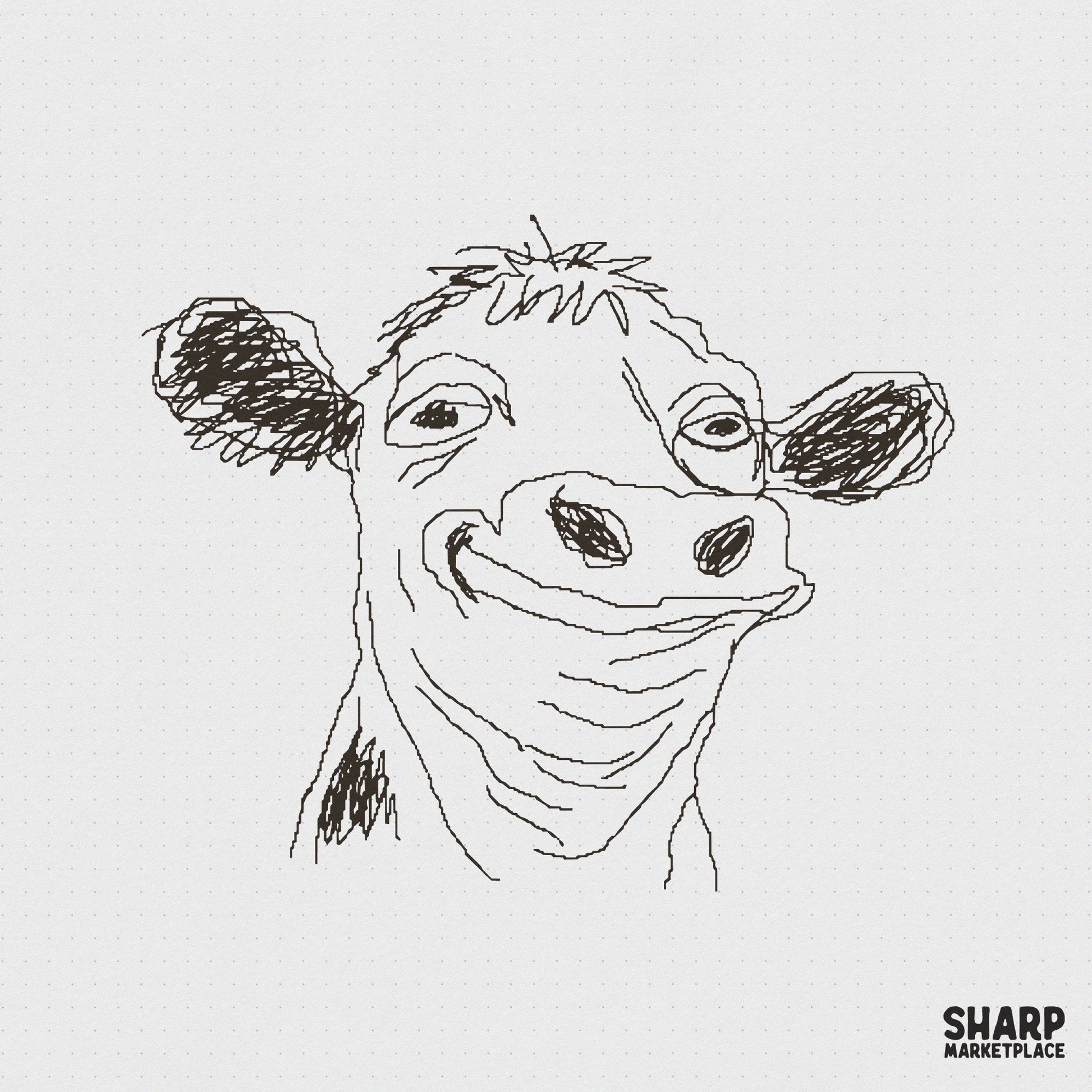 Smiling Hand Drawn Cow Face PNG, Highland Cow Shirt - 300 DPI Design for