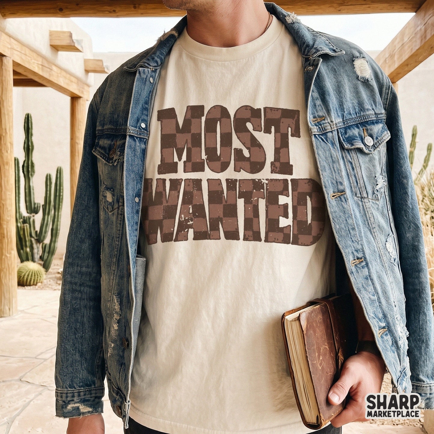 Distressed Most Wanted lettering with a rugged country aesthetic, perfect for custom t-shirts, stickers, or rodeo-themed DIY projects.