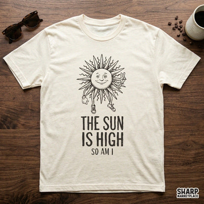 Retro 420 sun peace sign PNG graphic with funny stoner humor high quotes for t-shirt sublimation printing
