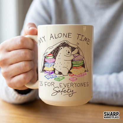 Funny introvert-themed digital graphic with a bear in a blanket fort and colorful books, ideal for DIY print-on-demand projects and custom reader gifts.